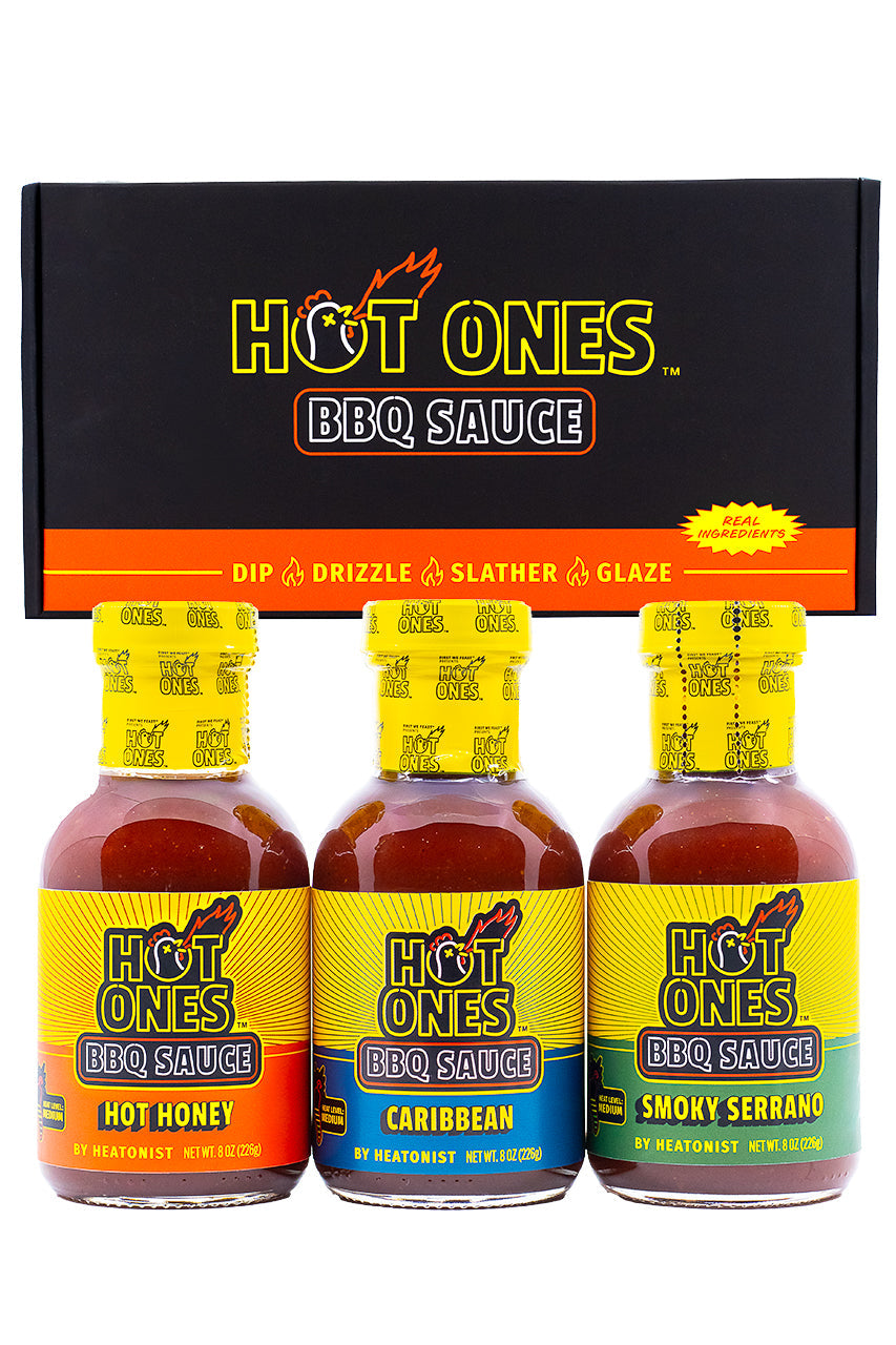 Hot Ones BBQ Trio Pack (Hot Honey / Caribbean / Smoked Serrano) P7
